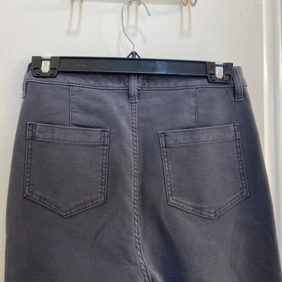 Quince, patch pocket, stretch-knit wide-leg pants in dark coal, size 4 - Picture 5 of 5